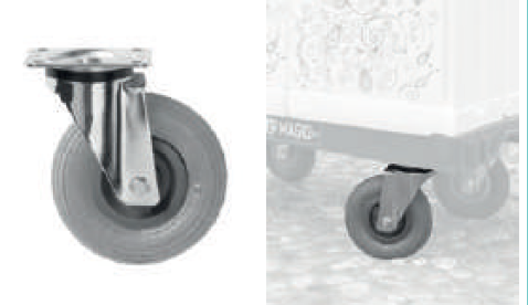 Roda Pneumática Giratória 200mm para Exterior